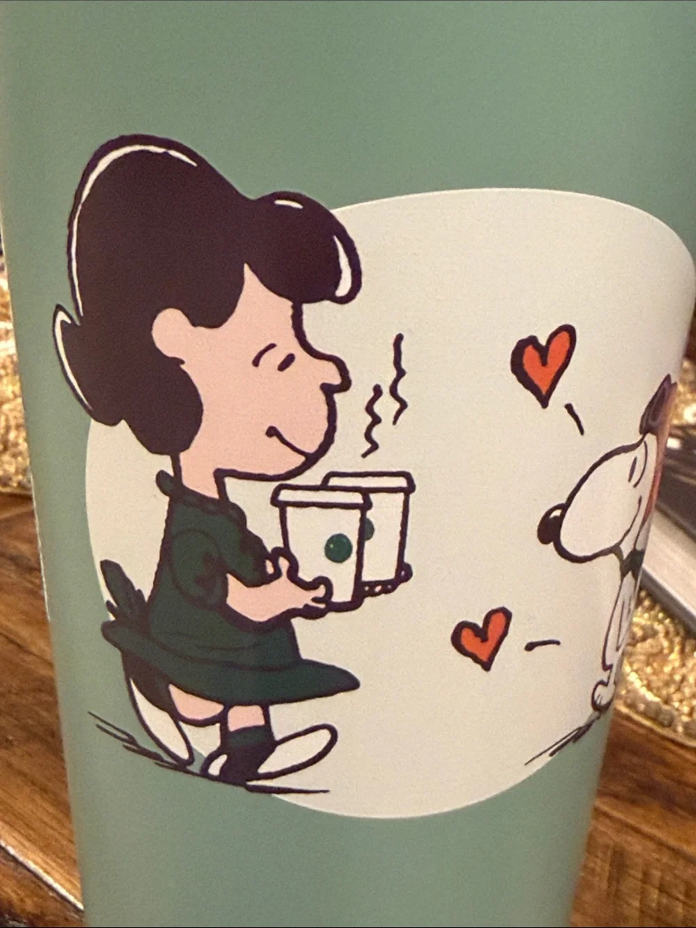 NWT Peanuts x Starbucks Mint Green Snoopy Travel Tumbler
